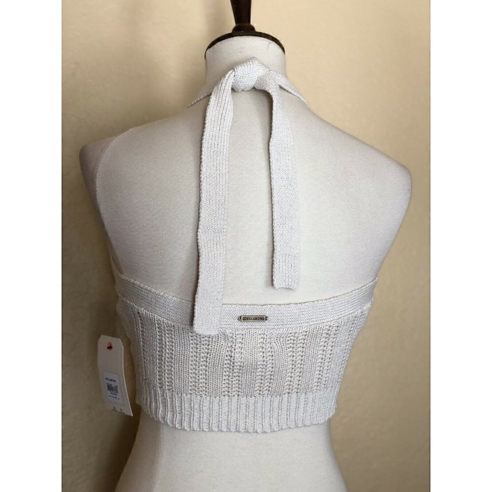 Billabong Womens Ivory Knit Sands Halter Crop Top - Picture 2 of 9